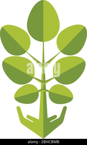 Logo für Handpflanzen Stock Vektor