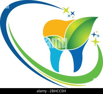 Dentales Kräuterlogo Stock Vektor