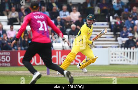 Marcus Stoinis aus Australien beim One Day Tour Match zwischen Sussex und Australien auf dem 1. Central County Ground in Hove. Juni 07 2018 Stockfoto