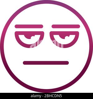 Gelangweilt lustig Smiley Emoticon Gesicht Ausdruck Vektor Illustration Verlauf Stil Symbol Stock Vektor