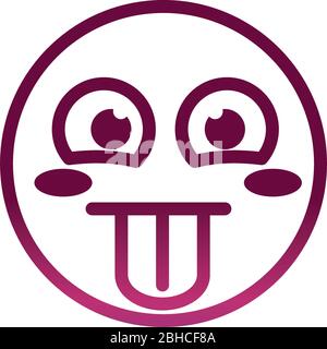 Stuck out Zunge lustig Smiley Emoticon Gesicht Ausdruck Vektor Illustration Verlauf Stil Symbol Stock Vektor