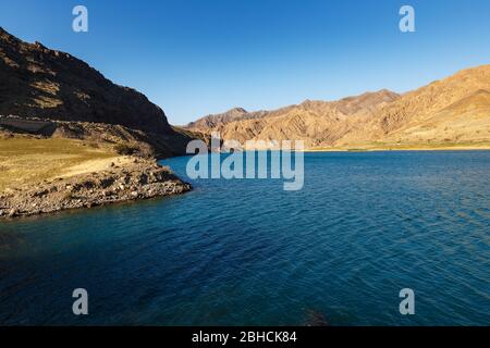 Naryn Fluss in den Bergen von Kirgisistan. Stockfoto