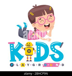 Logo Design Für Kinder Spielplatz Stock Vektor