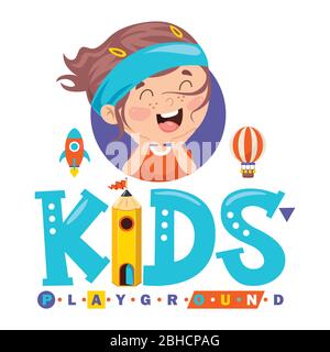 Logo Design Für Kinder Spielplatz Stock Vektor