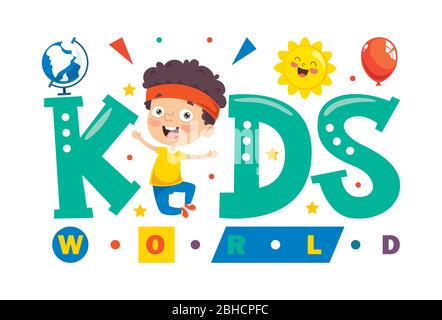 Logo Design Für Kids World Stock Vektor