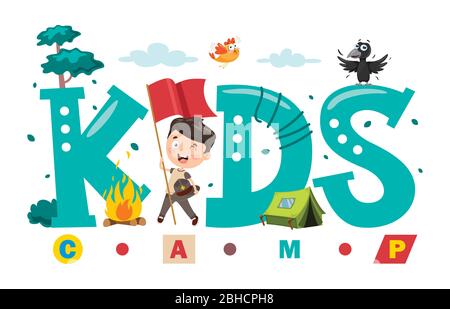 Logo Design Für Kinder Camp Stock Vektor
