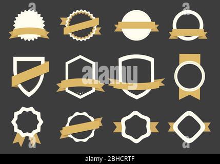 Vintage Set Vektor Abzeichen, Bänder, Logo Stock Vektor