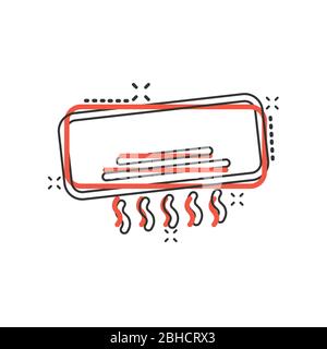 Conditioner-Symbol im Comic-Stil. Kühler Cartoon Vektor-Illustration auf weißem isolierten Hintergrund. Geschäftskonzept mit kaltem Klimaeffekt. Stock Vektor