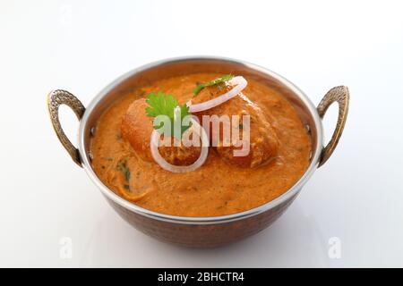 Indische Spezialitäten. Indisches Gericht: Malaiisch Kofta oder Veg Kofta. Stockfoto