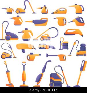 Symbole für Dampfreiniger eingestellt. Cartoon Satz von Dampf Reiniger Vektor-Symbole für Web-Design Stock Vektor