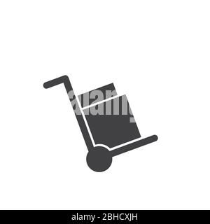 Handcart isoliert minimal einzelnen flachen linearen Symbol für Anwendung und Info-Grafik. Lieferlinie Vektor-Symbol für Websites und mobile minimalistisch Stock Vektor