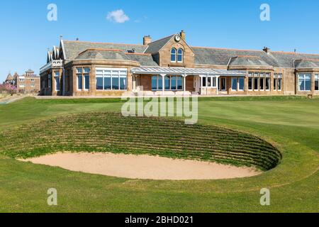 Royal Troon Golf Club, Clubhouse, Troon, South Ayrshire, Schottland, Großbritannien Stockfoto