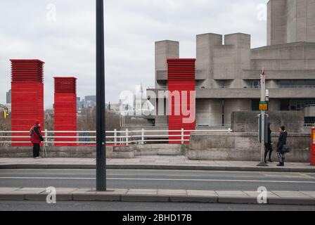 Royal National Theatre Denys Lasdun Stahlbeton South Bank River Thames Building Upper Ground, Bishop's, London SE1 von Sir Denys Lasdun Stockfoto