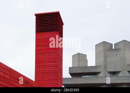 Royal National Theatre Denys Lasdun Stahlbeton South Bank River Thames Building Upper Ground, Bishop's, London SE1 von Sir Denys Lasdun Stockfoto