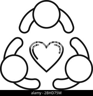 Symbol für Freundschaftskreis. Outline Freundschaft Kreis Vektor-Symbol für Web-Design isoliert auf weißem Hintergrund Stock Vektor