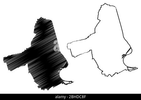 Ludwigshafen am Rhein City (Bundesrepublik Deutschland, Rheinland-Pfalz) Kartenvektorillustration, Skizze Stadt Ludwigshafen Karte Stock Vektor