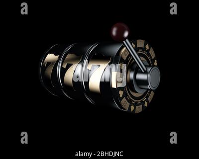 3d-Rendering von Slot Maschine, Beschneidungspfad enthalten Stockfoto