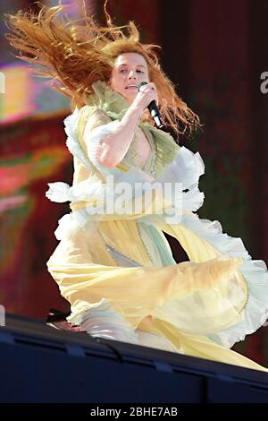 Florence Welch von Florenz + Die Maschine führt auf der Bühne als Barclaycard vorhanden Britische Sommerzeit Hyde Park am Samstag, dem 13. Juli 2019. Stockfoto