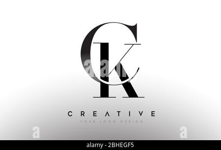 CK KC Letter Design Logo Logo Logo Icon Konzept mit Serifenschrift und klassisch eleganten Stil Look Vektor-Illustration. Stock Vektor