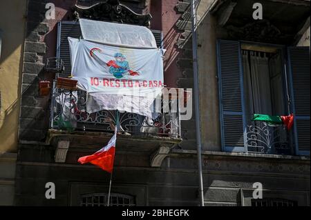 Turin, Italien. April 2020. Coronavirus Notfall. XXV April zum Zeitpunkt des Zusammenhetzens 19 im Foto: Credit: Independent Photo Agency/Alamy Live News Stockfoto