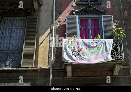 Turin, Italien. April 2020. Coronavirus Notfall. XXV April zum Zeitpunkt des Zusammenhetzens 19 im Foto: Credit: Independent Photo Agency/Alamy Live News Stockfoto