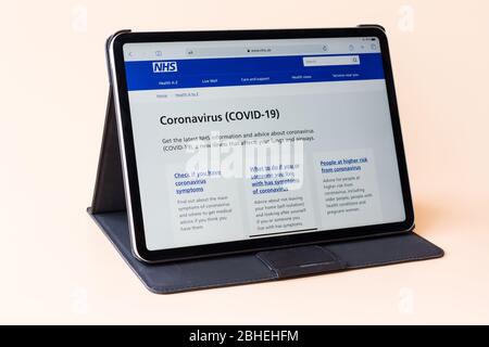 NHS Website Coronavirus, COVID-19 Beratung Stockfoto