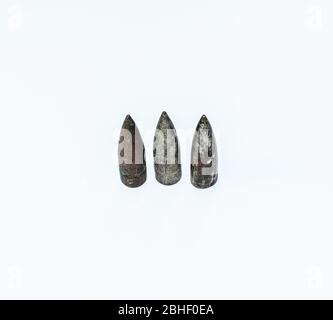 Alte rostige Kugeln aus einem Kalaschnikow Sturmgewehr. Stockfoto