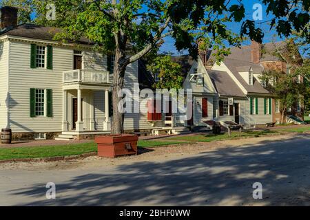 Colonial Williamsburg James Geddy House und Mary Dickinson Store. Stockfoto