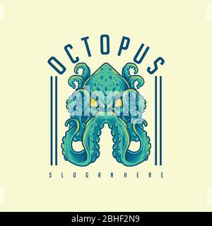 octopus Vektor Maskottchen Logo Design für Ihre Logo-Merchandise Stock Vektor