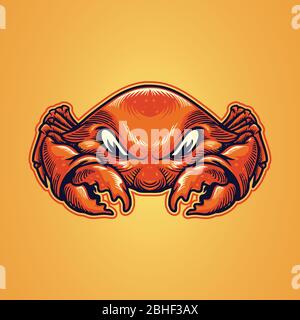 Vektor Krabbe Cartoon Charakter Illustrationen Stock Vektor