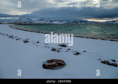 Nordnorwegen, Sommaroy-Insel, oberhalb des Polarkreises. Stockfoto