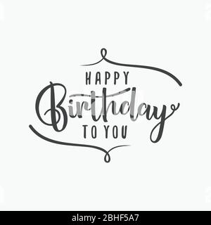 Silhouette Brief alles gute zum Geburtstag an Sie auf dem weißen Hintergrund. Brief Happy Birthday für Design Grußkarte, Banner, Aufkleber und etc. Vektor-illus Stock Vektor