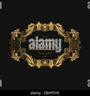 Frame Luxus mit goldenen Farbe Stock Vektor