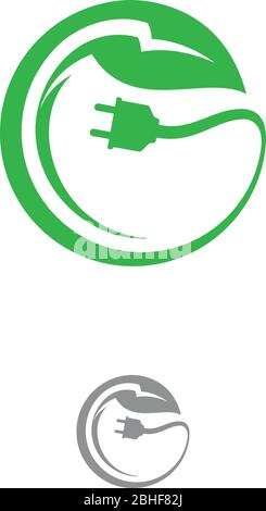 Grün Öko elektrische Buchstaben G frische Natur Element Design. Öko-Symbol für natürliche Vektorgrafik. Vektorgrafik EPS.8 EPS.10 Stock Vektor