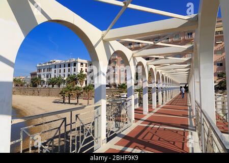 Pirgo Beach Pier, dem Hafen Civitavecchia, Latium, Italien, Europa Stockfoto