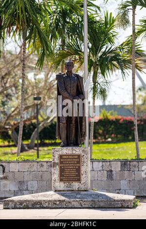 Simon Bolivar Statue Downtown Miami Bronze Memorial Stockfoto