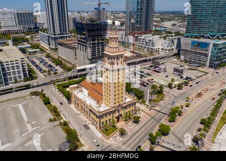 Miami Freedom Tower Luftdrohne Foto Stockfoto