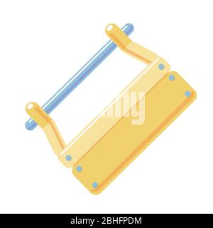 Holzkiste Vektor-Symbol. Leere offene Werkzeugbox auf weißem Hintergrund isoliert. Element von Bauwerkzeugen. Cartoon flaches Design. Handschreinerinstrument Illustration. Einfache Holzbearbeitung. Stock Vektor