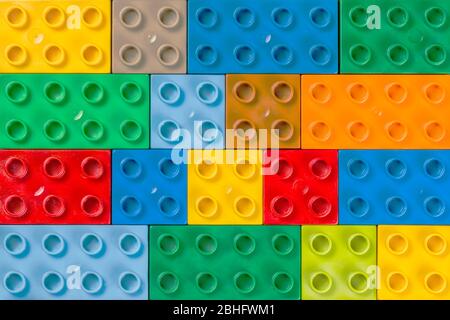 Hintergrund der bunten Bausteine Stockfoto