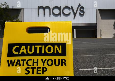 Macys Department Geschäfte in Gefahr, aus dem Geschäft - nahe an Konkurs oder Konkurs - Unternehmen durch Covid-19 Depression / Rezession geschädigt Stockfoto