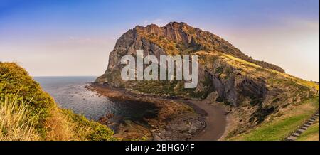 Jeju Island Südkorea, Panorama-Naturlandschaft bei Jeju do Seongsan Ilchulbong Stockfoto