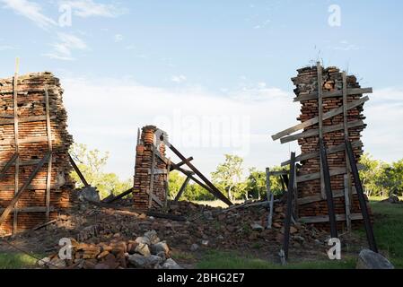 Carmelo, Colonia / Uruguay; 27. Dezember 2018: Jesuitenruinen in der Estancia del Río de las Vacas, heute Calera de las Huerfanas Stockfoto