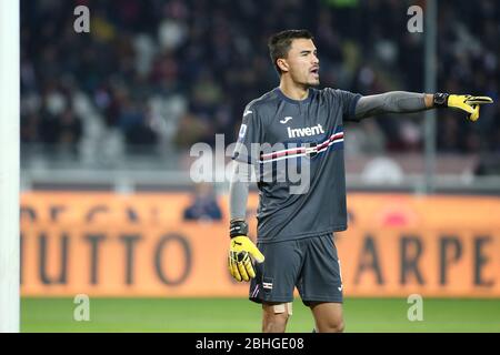 Turin, Italien. Januar 2020. emil audero (sampdoria) während der italienischen Fußballsaison der Serie A 2019/20, fußballspiel der italienischen Serie A in Turin, Italien, Januar 01 2020 Quelle: Independent Photo Agency/Alamy Live News Stockfoto