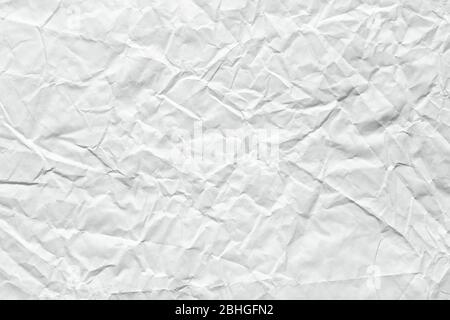 Zerknitterte Papier Hintergrund in klassischer weißer Farbe für Grußkarte. Stockfoto