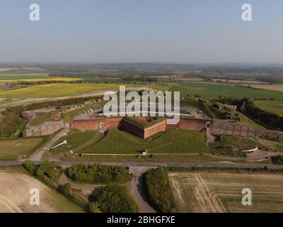 Luftbilder von Fort Nelson auf dem Portsdown Hill Stockfoto