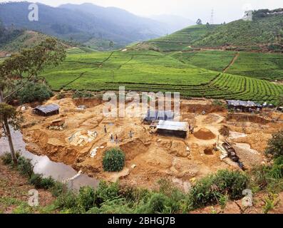 Edelsteingewinnung, Sri Lanka Stockfoto