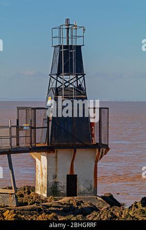 Portishead Battery Point Lighthouse Stockfoto