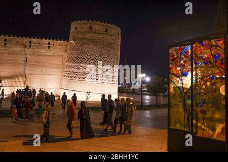 Schiefen Turm der Arg von Karim Khan oder Karim Khan Zitadelle in Shiraz, Iran, Persien, Mittlerer Osten Stockfoto