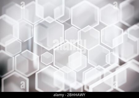 Lichter Urlaub Bokeh. Abstrakter Hexagon Weihnachten Hintergrund für Design. Unschärfe. Verlauf. Stockfoto