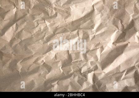 Zerknitterte braune Papierstruktur Stockfoto
